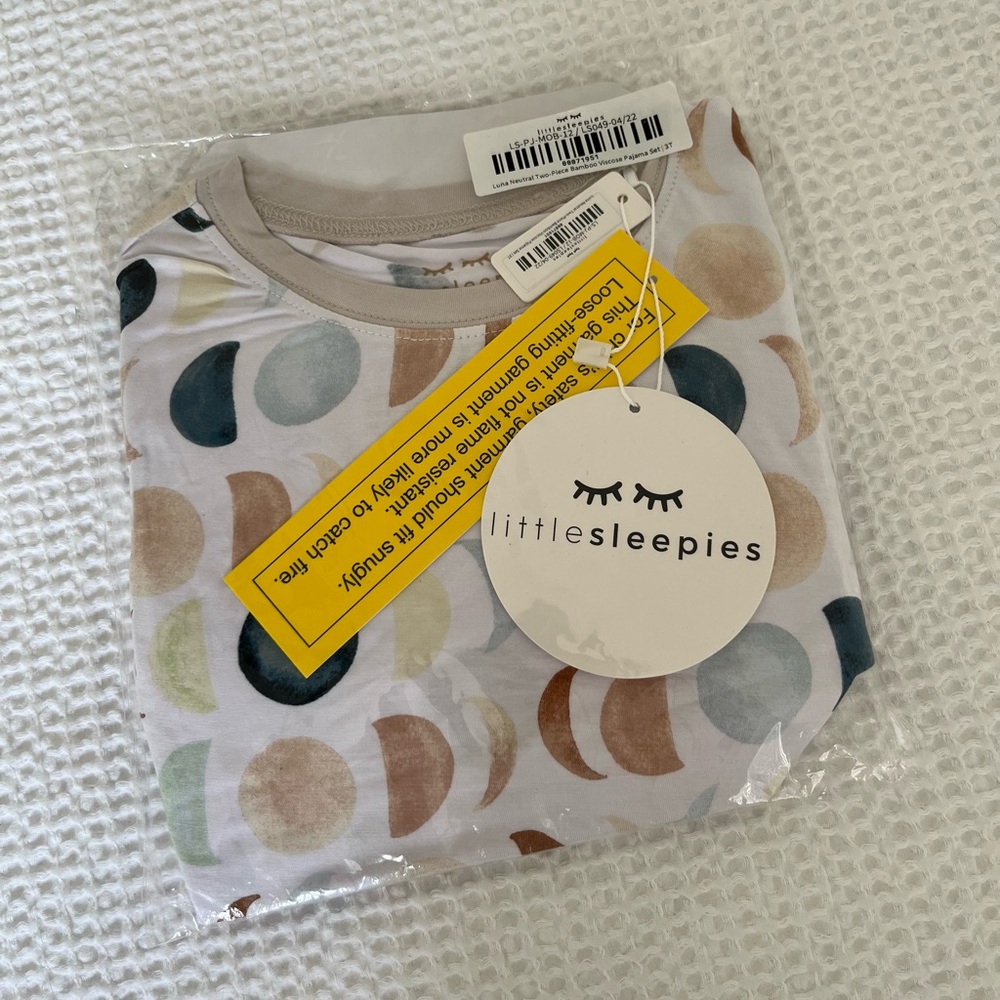 Little Sleepies Luna Neutral Two Piece Pajama Set 3T